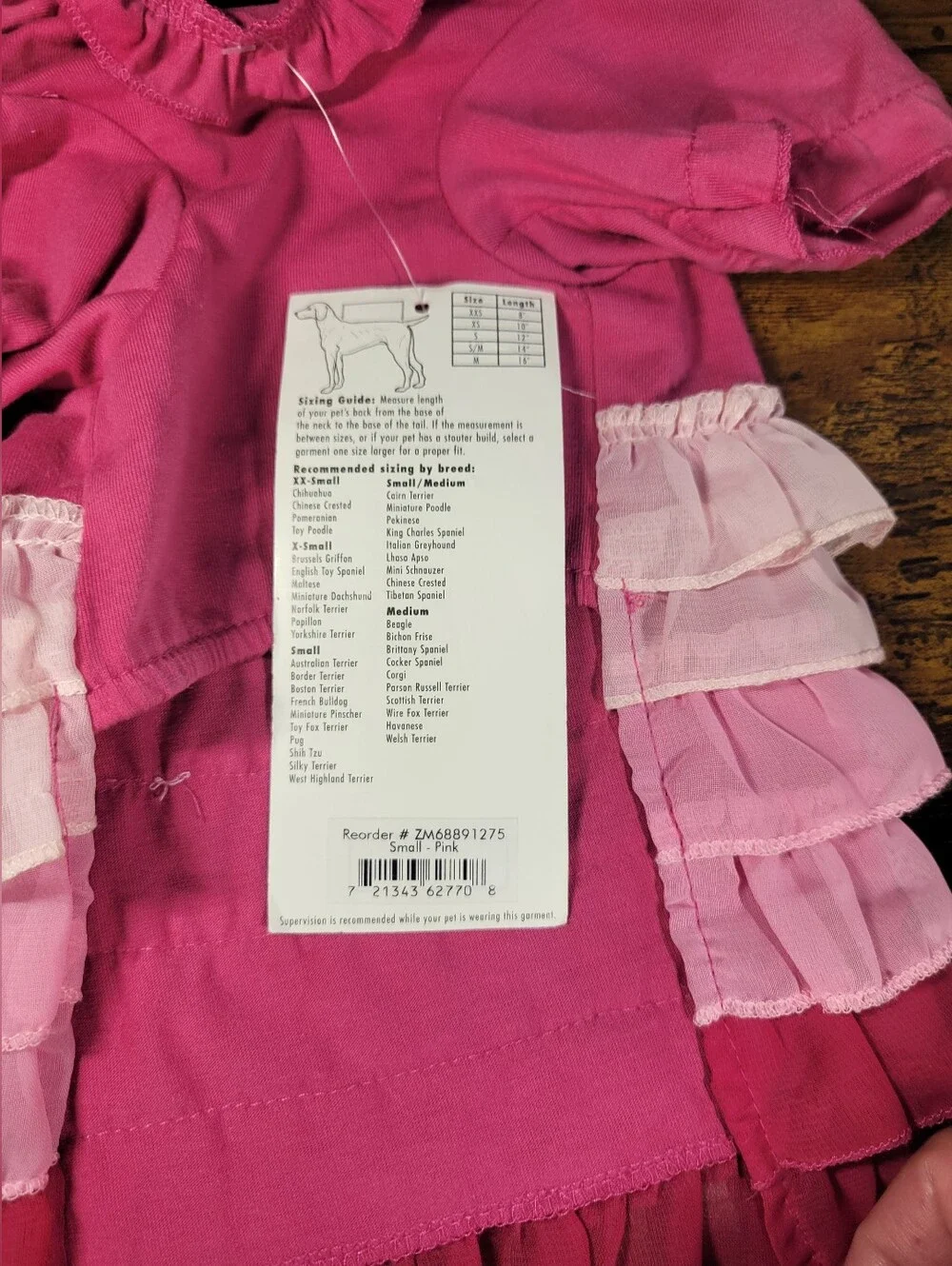 East Side Collection dog size small Pink Ruffled Heart Dress with Sequin Heart